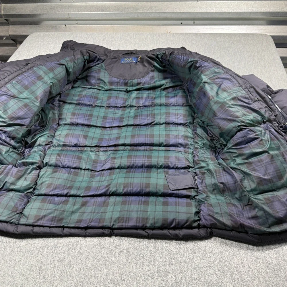 Polo Ralph Lauren Jacket Mens L Black Down Filled Quilted Puffer Heavy Parka Coa